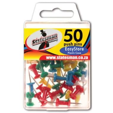 Statesman Push Pins Assorted Colours