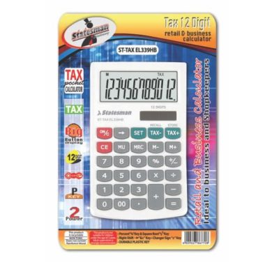 Statesman 12 Digit Tax Calculator - Ideal For Students
