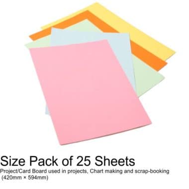Project Boards A2 – 25 Sheets Assorted Colours
