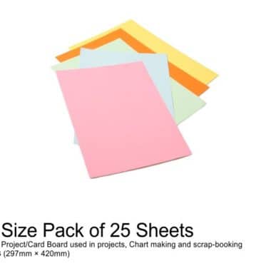 Project Boards A3 - 25 Sheets Assorted Colours
