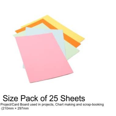 Project Boards A4 - 25 Sheets Assorted Colours
