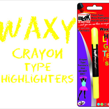 Blak Brand Twist Waxy Highlighter Yellow - Ideal For Kids - Non Toxic