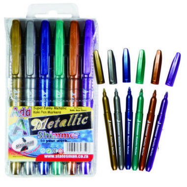 Metallic Markers 6 Pack Assorted Colours