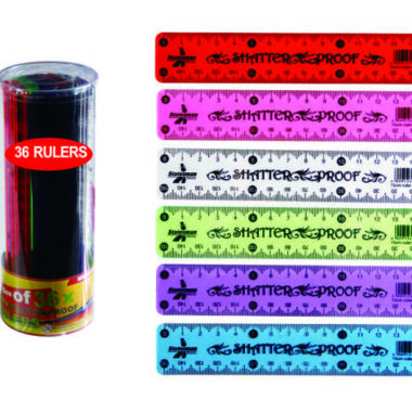 Statesman 15cm Shatterproof Rulers Assorted Colours - 36 Pack