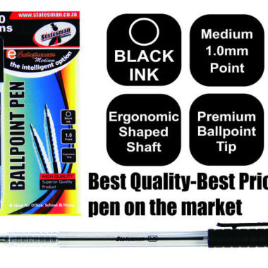 Pens Entrepreneur Medium Black 50 Pack (buy 1 pack of 50 and get 1 pack free)