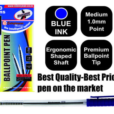 Pens Entrepreneur Medium Blue 50 Pack (buy 1 pack of 50 get 1 pack free)