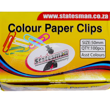 Statesman 50mm Paper Clips Silver 100's