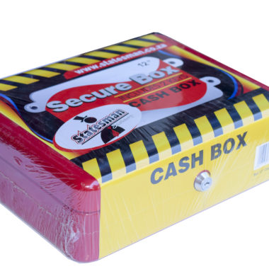 Cash Box-red Metal + Key 12″