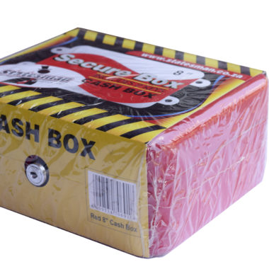 Cash Box-red Metal + Key 8″