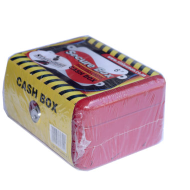 Cash Box-red Metal +key 6″