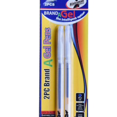 Statesman  Gel Pen Needle Tip Blue 2 Pack - (Buy 1 Get 1 Free)