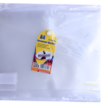 A4 Clear Document Wallet Push Button Pack Of 10