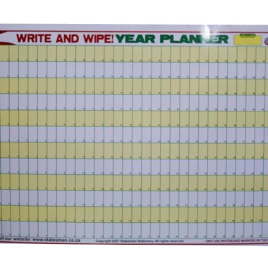 Educational Wall Chart Year Planner - Dry & Wipe A1 Size (Laminated)