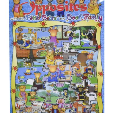Educational Wall Chats Booh Bear Opposites (Primary School) - Dry & Wipe A1 Size (Laminated)