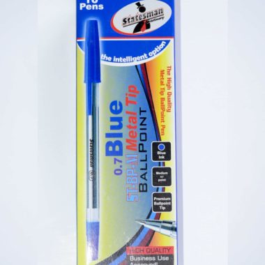 Statesman Ballpoint Pens 10 Pack Blue 0.7