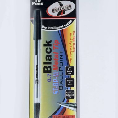 Statesman Ballpoint Pens 10 Pack Black 0.7