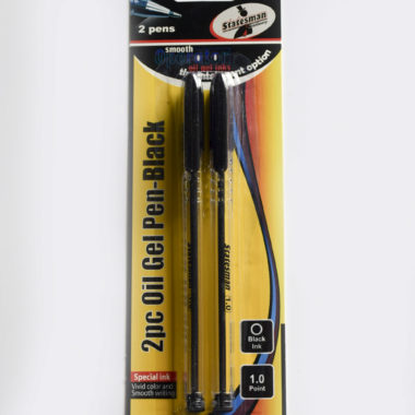 Statesman Oil Gel Pen Black 2 Pack 1.0