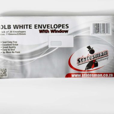 Statesman Envelopes DLB 110x220mm Window White 20 - Pack