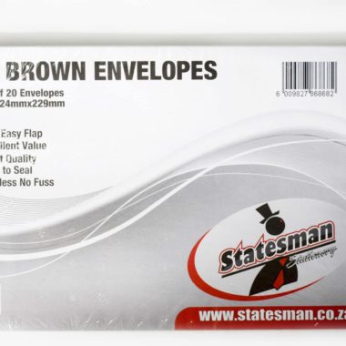 Statesman Envelopes C4 Brown 20 - Pack