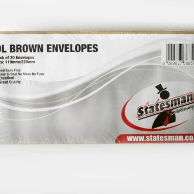 Statesman Envelopes DL Brown 20 - Pack