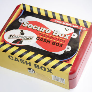 Cash Box-red Metal + Key 10″