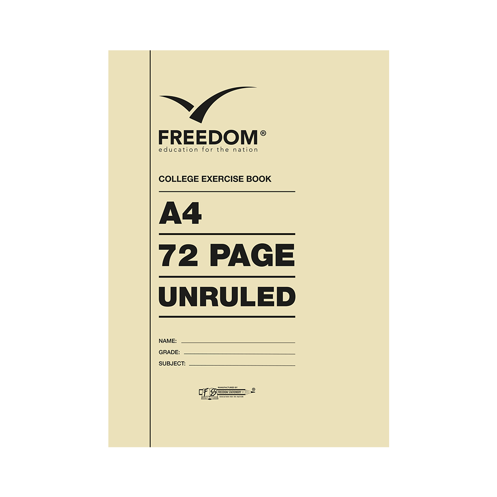 Freedom A4 72 Pages College Exercise Book Unruled