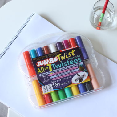 Statesman Jumbo Wax Crayons Twistees 18pc - Ideal For Small Kids