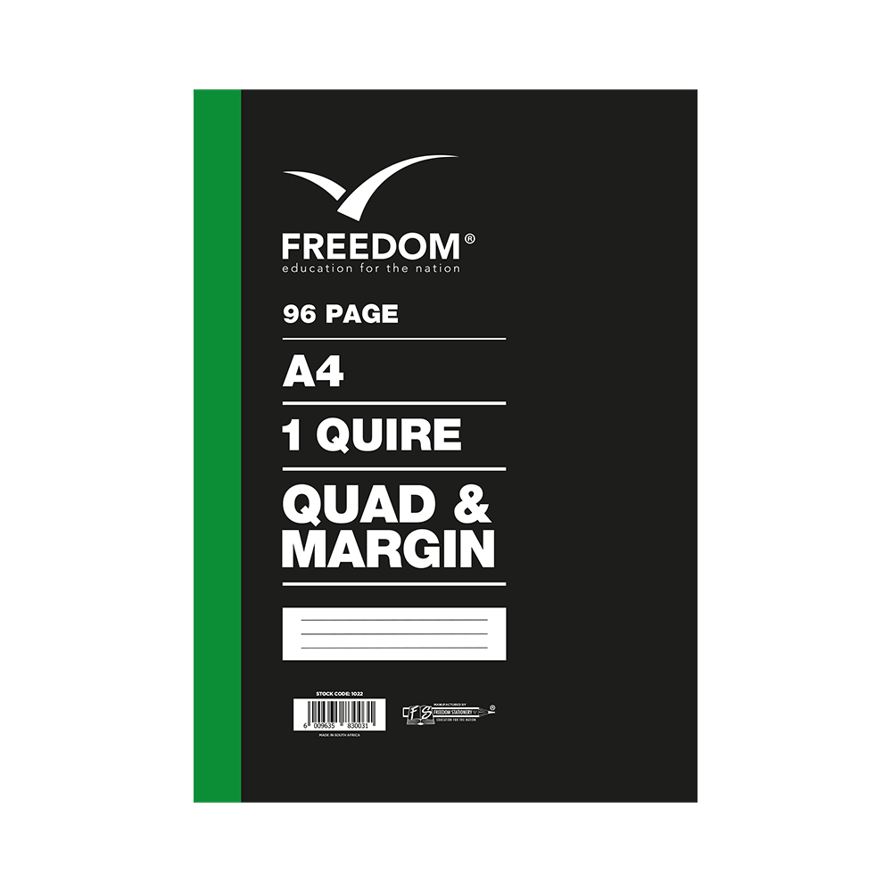 Freedom A4 1 Quire College Exercise Book Quad and Margin (Blocks) 96-Pages