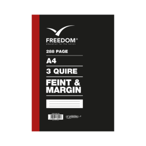 Freedom A4 3 Quire Feint and Margin 288 page