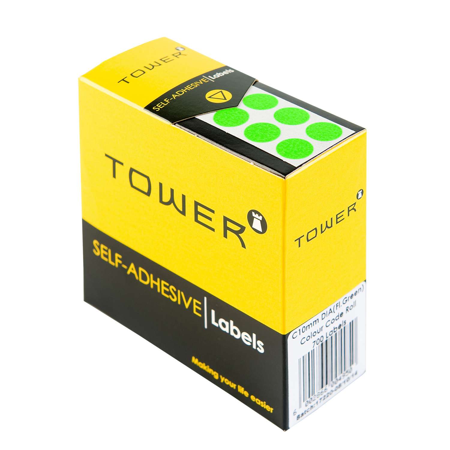 Tower C10 Colour Code Rolls Flu Green