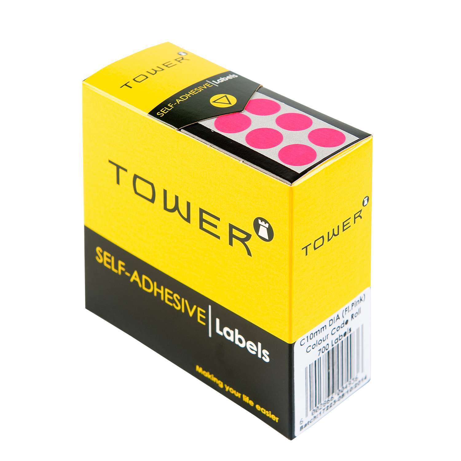 Tower C10 Colour Code Rolls Flu Pink