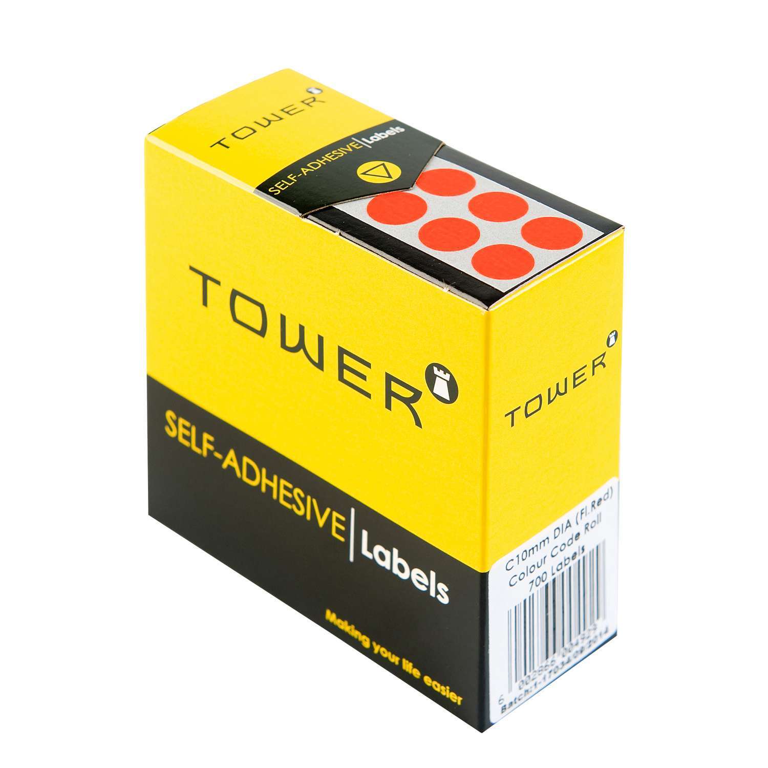 Tower C10 Colour Code Rolls Flu Red