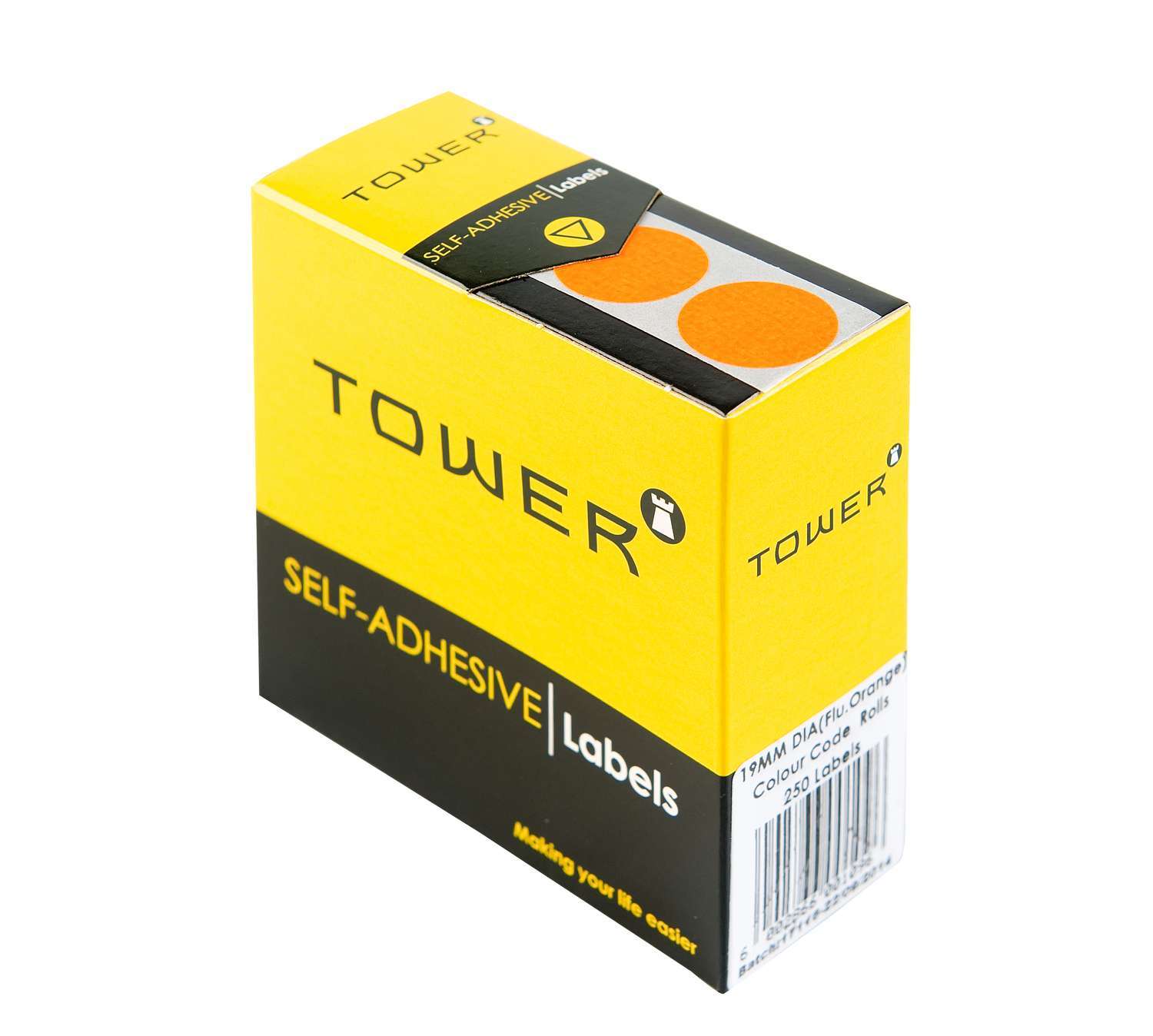 Tower C19 Colour Code Rolls Flu Orange