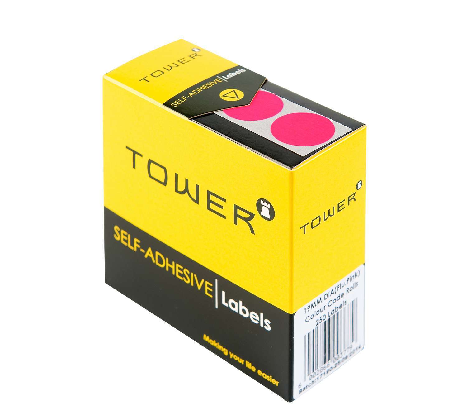 Tower C19 Colour Code Rolls Flu Pink