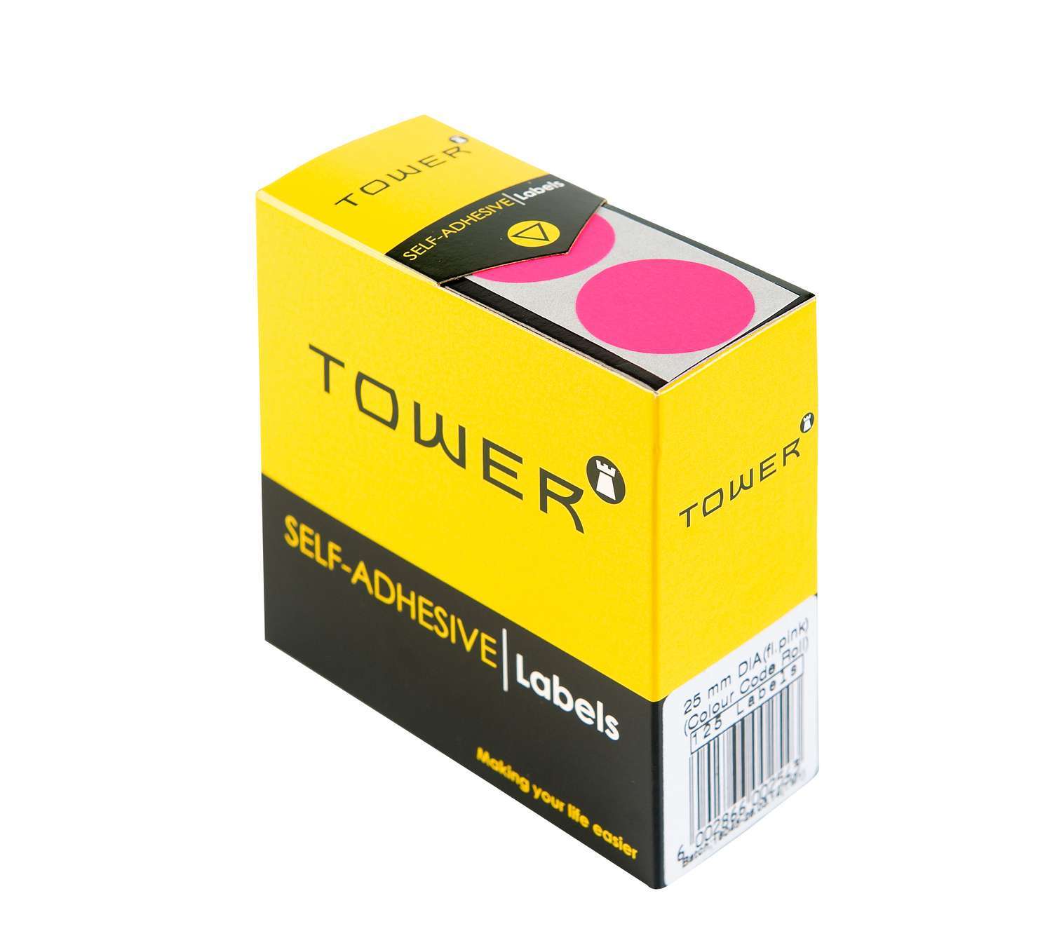 Tower C25 Colour Code Rolls Flu Pink