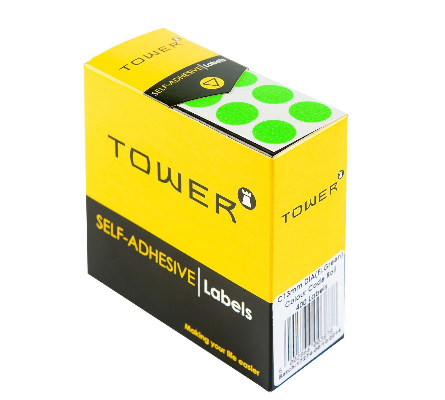 Tower C13 Colour Code Rolls Flu Green