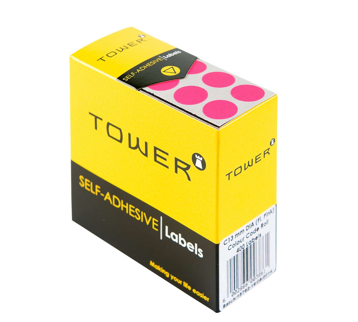 Tower C13 Colour Code Rolls Flu Pink