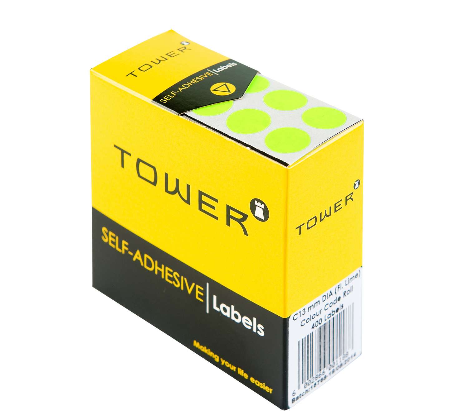 Tower C13 Colour Code Rolls Flu Lime