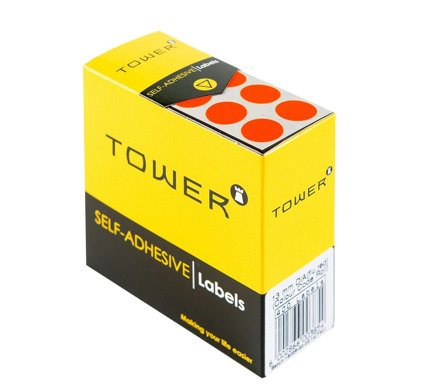 Tower C13 Colour Code Rolls Flu Red