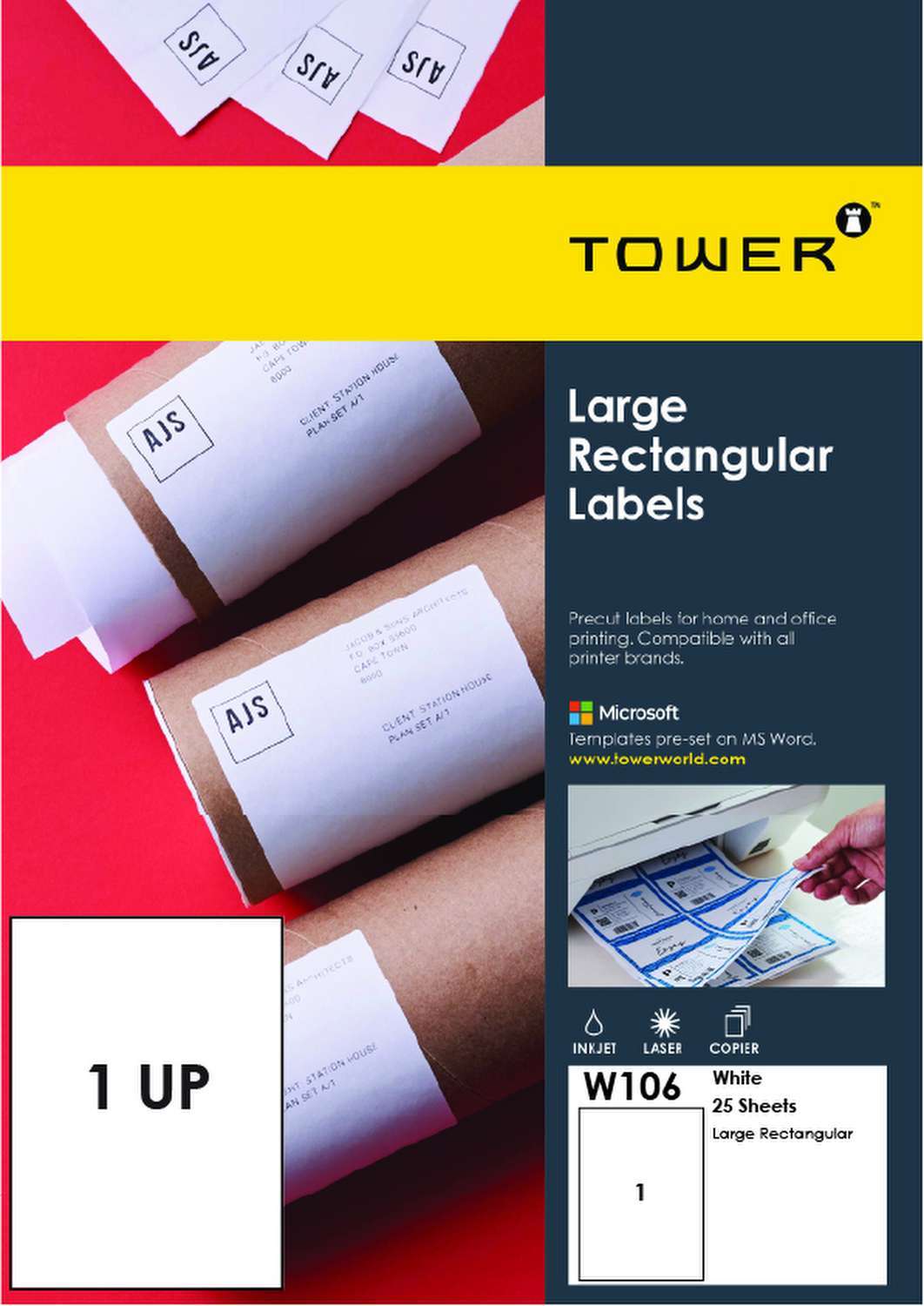 Tower Large Rectangular A4 210 x 297mm - 25 Sheet
