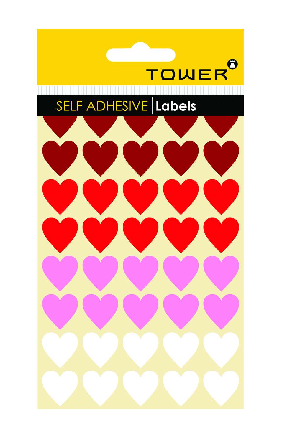 Tower Valentine Hearts mix colours - 160 Labels