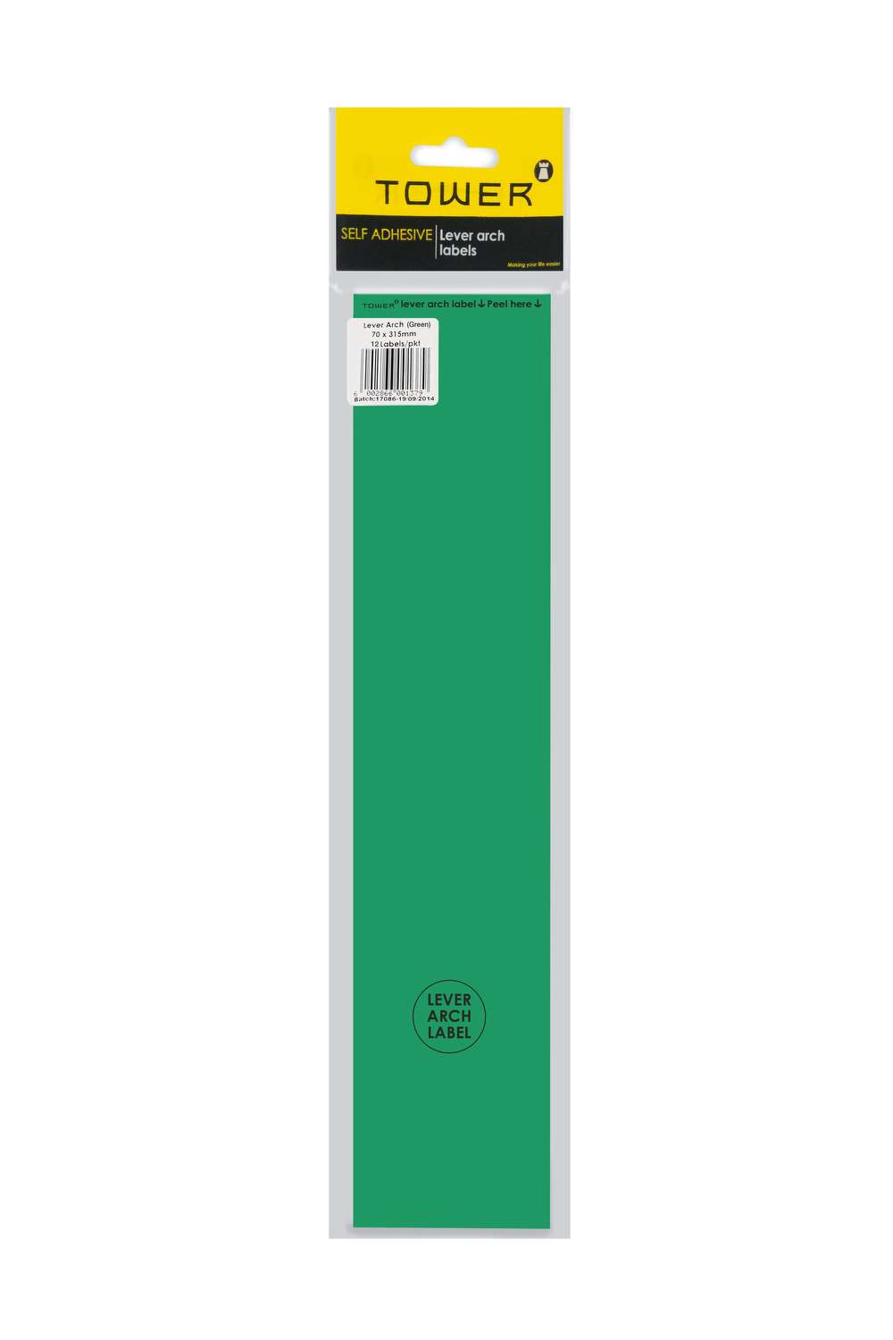 Tower Labels Lever Arch 12's Green