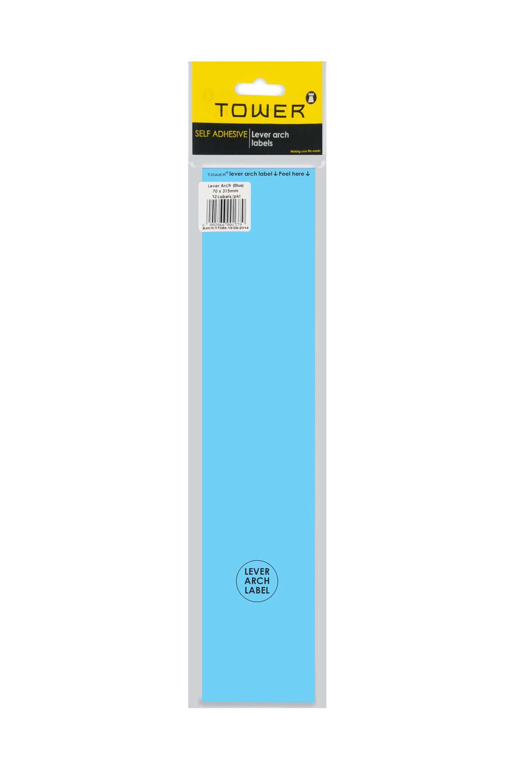 Tower Labels Lever Arch 12's Light Blue