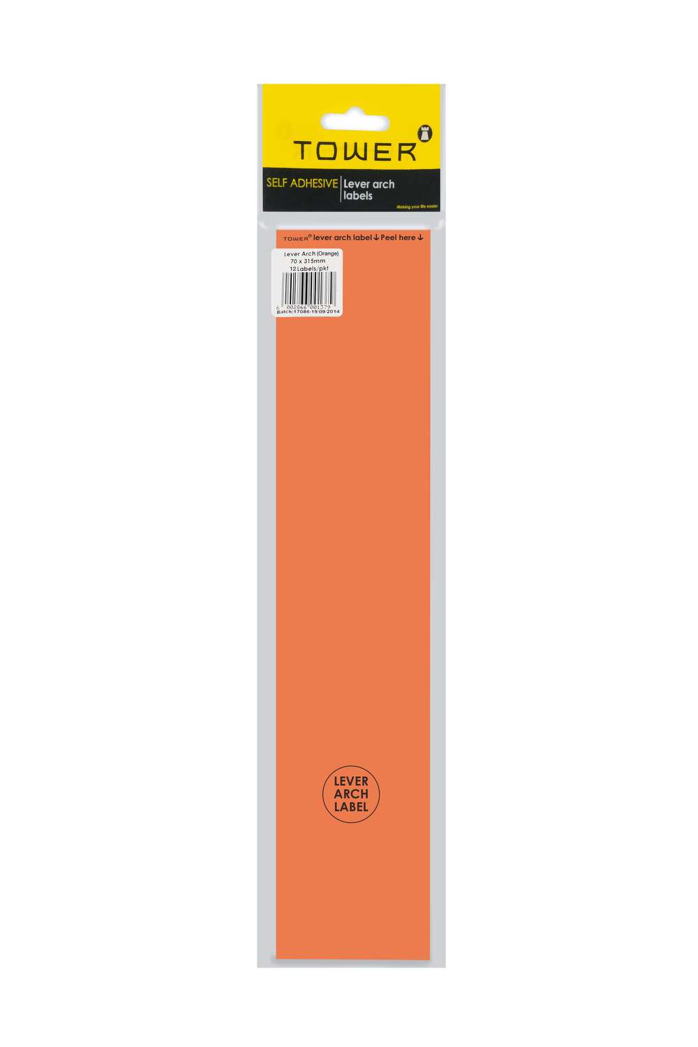 Tower Labels Lever Arch 12's Orange