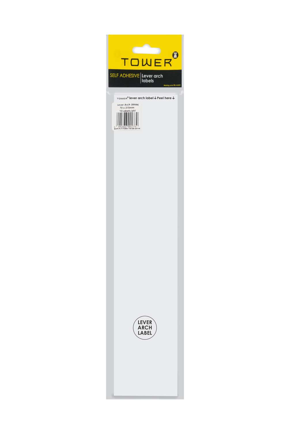 Tower Labels Lever Arch 12's - White