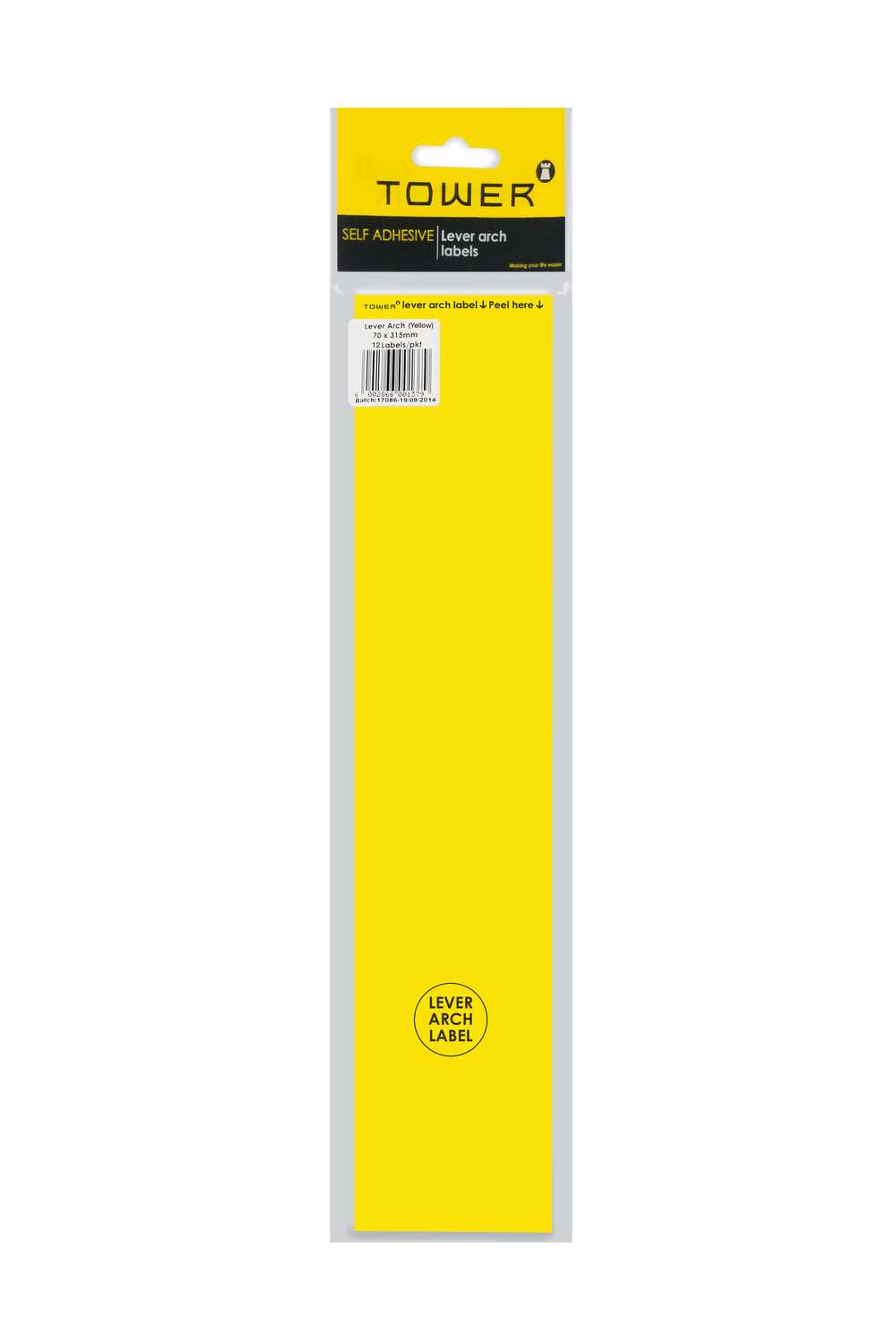 Tower Labels Lever Arch 12's Yellow