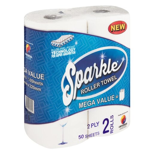 Sparkle Roller Towels 2ply 2 Pack