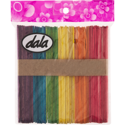Dala Coloured Thin Ice Cream Sticks 50 Pack