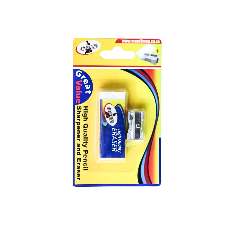 Statesman 1 Hole Aluminum Sharpener & Eraser Set - Special Offer !!!