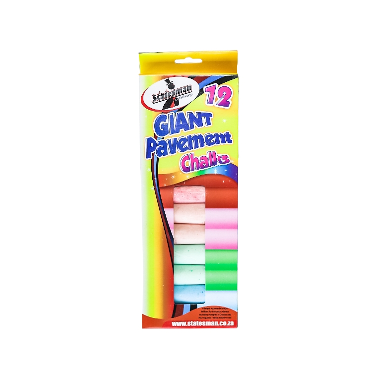 Statesman Giant Pavement Chalk 12's - Ideal Gifts For Kids